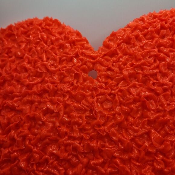 Vtg Melted Plastic Popcorn Heart Valentines Day Decoration 17" White Arrow - Picture 4 of 16